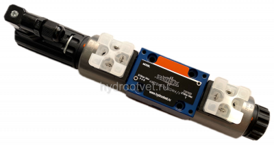 4WRE6V16-2X/G24K4/V - Пропорциональный распределитель с обратной связью по положению золотника без встроенной электроники Ду6, номинальный расход 16 л/мин, схема V